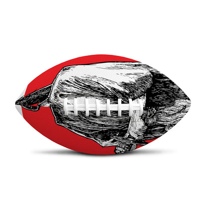 Japanese Samurai Girl Print Rugby Ball