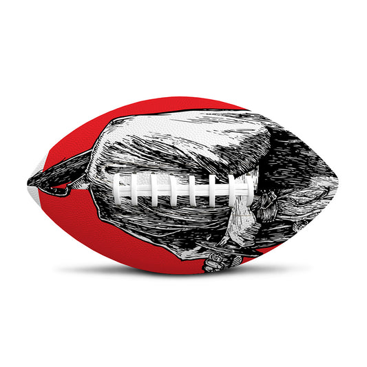 Japanese Samurai Girl Print Rugby Ball