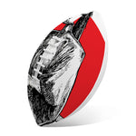 Japanese Samurai Girl Print Rugby Ball