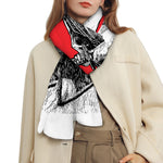 Japanese Samurai Girl Print Scarf