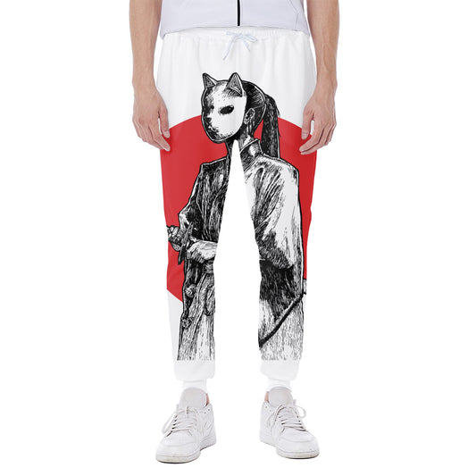 Japanese Samurai Girl Print Scuba Joggers