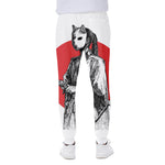 Japanese Samurai Girl Print Scuba Joggers