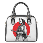 Japanese Samurai Girl Print Shoulder Handbag