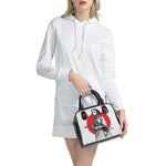 Japanese Samurai Girl Print Shoulder Handbag