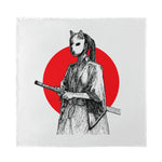 Japanese Samurai Girl Print Silk Bandana