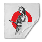 Japanese Samurai Girl Print Silk Bandana