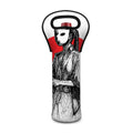 Japanese Samurai Girl Print Single Neoprene Wine Tote