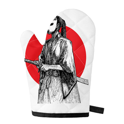 Japanese Samurai Girl Print Single Oven Mitt