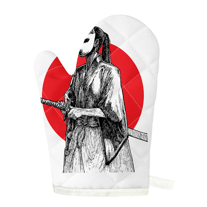 Japanese Samurai Girl Print Single Oven Mitt