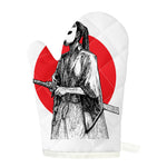 Japanese Samurai Girl Print Single Oven Mitt
