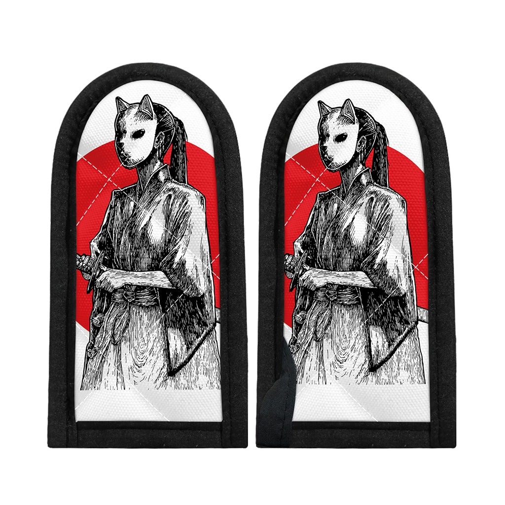 Japanese Samurai Girl Print Skillet Handle Cover