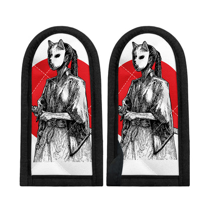Japanese Samurai Girl Print Skillet Handle Cover