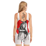 Japanese Samurai Girl Print Sleeveless One Piece Swimsuit
