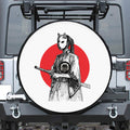 Japanese Samurai Girl Print Tire Cover With Camera Hole