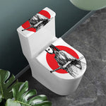 Japanese Samurai Girl Print Toilet Lid And Tank Cover Set