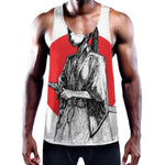 Japanese Samurai Girl Print Training Tank Top