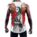 Japanese Samurai Girl Print Training Tank Top