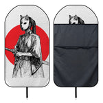 Japanese Samurai Girl Print Waterproof Car Seat Cover