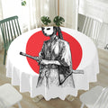 Japanese Samurai Girl Print Waterproof Round Tablecloth
