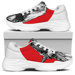 Japanese Samurai Girl Print White Chunky Shoes