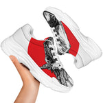 Japanese Samurai Girl Print White Chunky Shoes