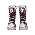 Japanese Samurai Girl Print Winter Boots