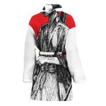 Japanese Samurai Girl Print Women's Bathrobe