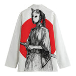 Japanese Samurai Girl Print Women's Blazer