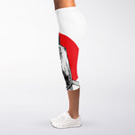 Japanese Samurai Girl Print Women's Capri Leggings