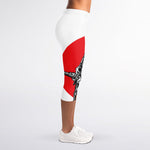 Japanese Samurai Girl Print Women's Capri Leggings