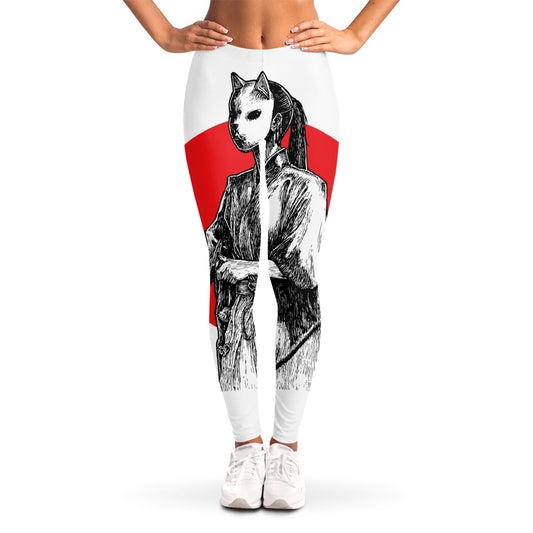 Japanese Samurai Girl Print Women's Leggings