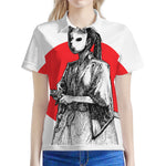 Japanese Samurai Girl Print Women's Polo Shirt