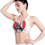 Japanese Samurai Girl Print Women's Sports Bra