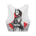 Japanese Samurai Girl Print Women's Sports Bra