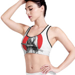 Japanese Samurai Girl Print Women's Sports Bra
