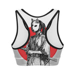 Japanese Samurai Girl Print Women's Sports Bra