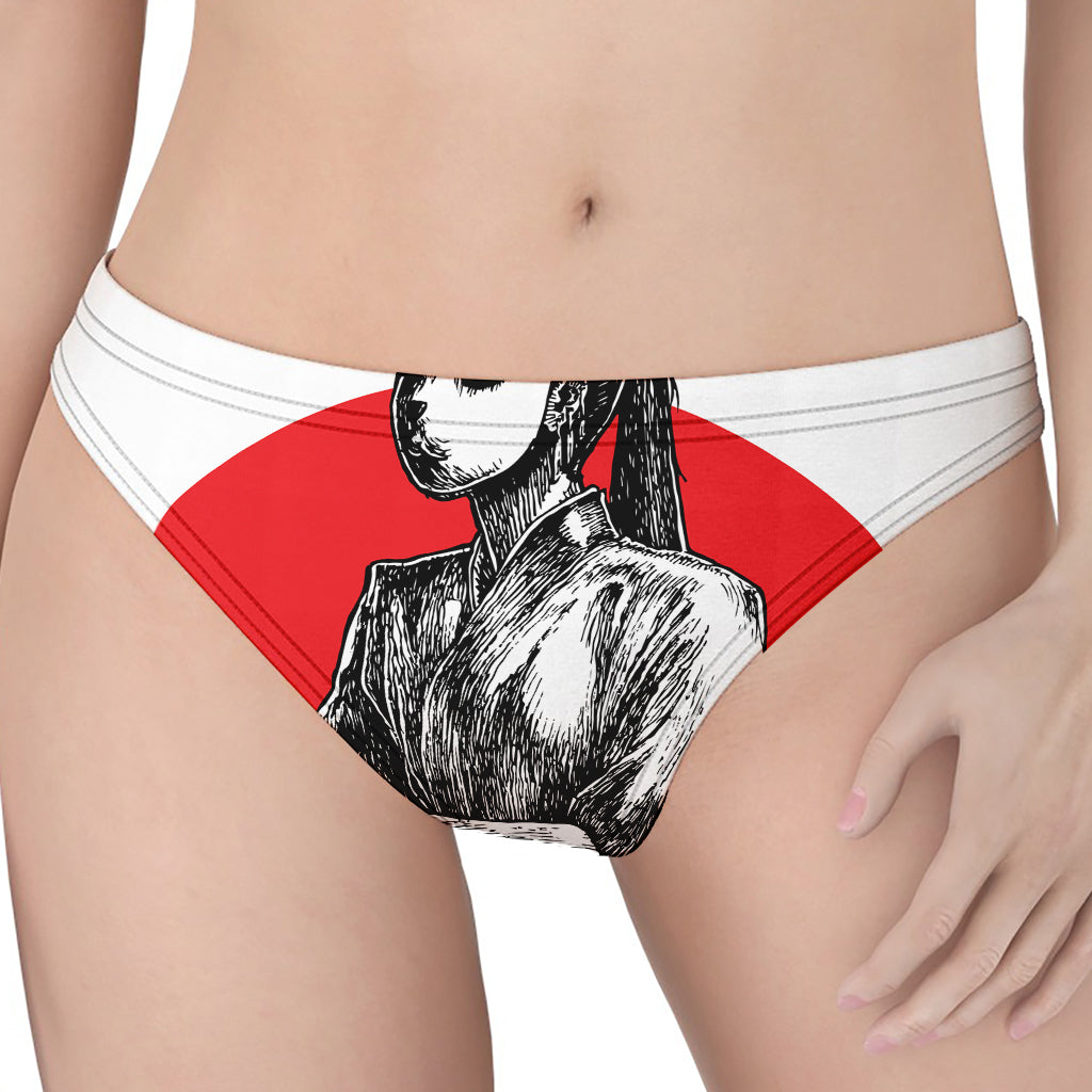 Japanese Samurai Girl Print Women's Thong