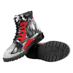 Japanese Samurai Girl Print Work Boots