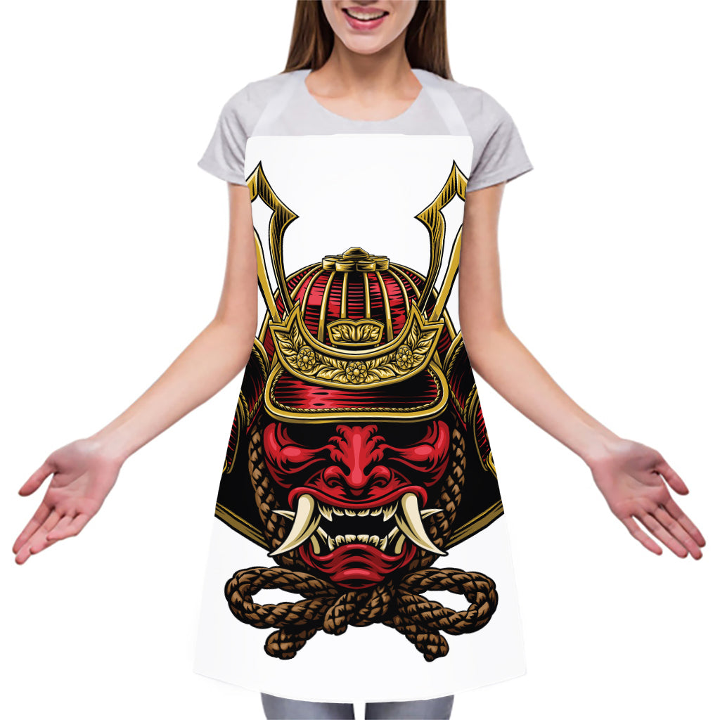 Japanese Samurai Helmet Print Adjustable Apron