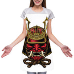 Japanese Samurai Helmet Print Adjustable Apron