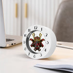 Japanese Samurai Helmet Print Alarm Clock