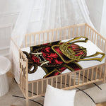 Japanese Samurai Helmet Print Baby Crib Sheet