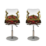 Japanese Samurai Helmet Print Bar Stool Covers