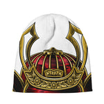 Japanese Samurai Helmet Print Beanie