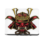 Japanese Samurai Helmet Print Bifold Wallet