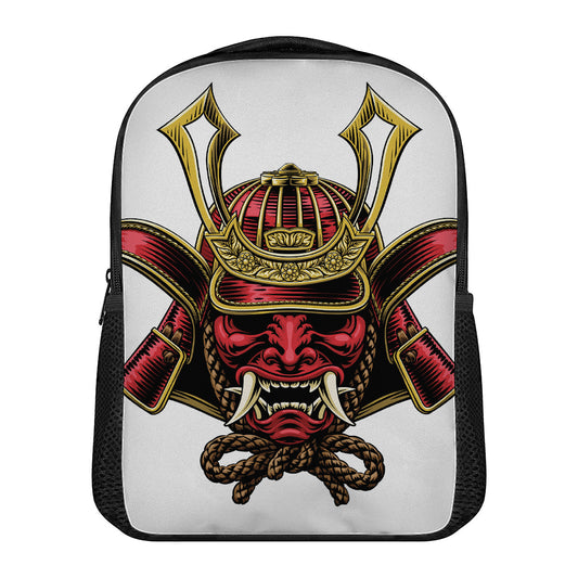 Japanese Samurai Helmet Print Casual Backpack