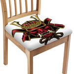 Japanese Samurai Helmet Print Chair Cushion Cover