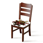 Japanese Samurai Helmet Print Chair Cushion Cover