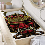 Japanese Samurai Helmet Print Changing Pad Cover