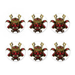 Japanese Samurai Helmet Print Coaster Set